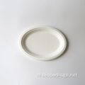 Bagasse witte ovale plaat 10 '' ovale platen